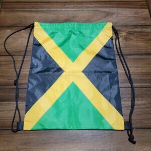 Jamaican Flag Draw String Backpack 13.5" X 17.5"